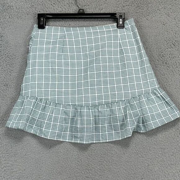 Anthropologie Pants - Anthropologie Altard State Skort Women Small Green White Plaid Ladies Shorts NEW